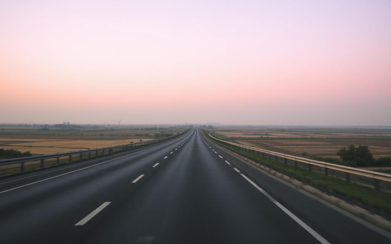 The Lahore Motorway heading north out of the city.