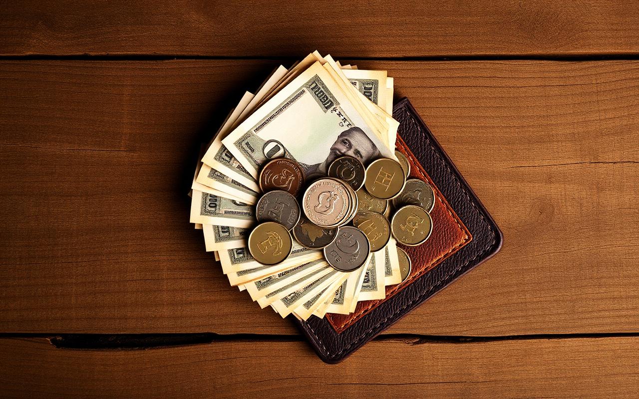 Pakistani rupee notes on a wooden table.