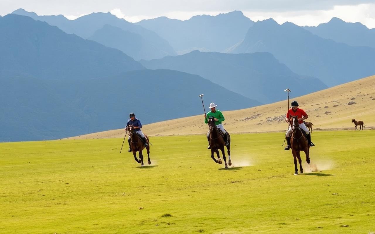 Polo players at Shandur Pass during the annual tournament.